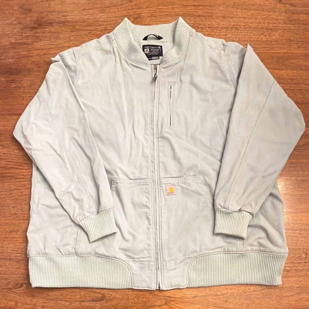 Carhartt Rugged Flex Bomber Jacket Full Zip Relaxed 3XL Seafoam Green Chore Coat